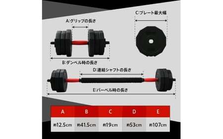 ダンベル バーベル 2WAY 〈10kg×2個セット〉 〈ライズクリエイション atRise〉 可変式ダンベル 筋トレ ダイエット 13-028