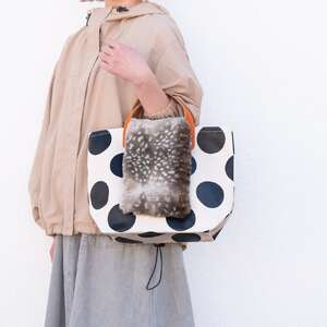 エコファーバッグカバー　バンビ柄グレーM【cbm05】