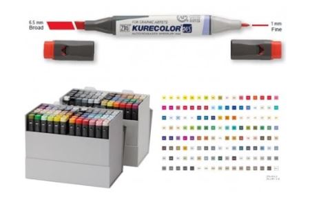 ペン マーカー ZIG KURECOLOR TWIN WS 138本セット＋スペアチップ＋ピンセット 呉竹 E-17