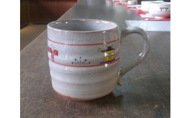 赤膚焼窯元 大塩昭山 奈良絵 マグカップ U-07 | 奈良県奈良市