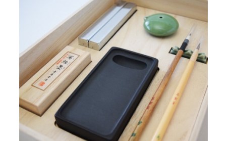 高級写経セット 桐箱入り 習字 墨 硯 F-58
