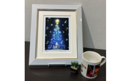 インチ版画「クリスマスミュージックツリー」 奈良市 有限会社SOCKS　版画　絵画　版画　絵画　版画　絵画　版画　絵画　版画　絵画　F-62  奈良 なら