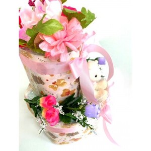 おむつケーキ 2段(ピンク)_雑貨・日用品 ベビー用品  _【1497441】