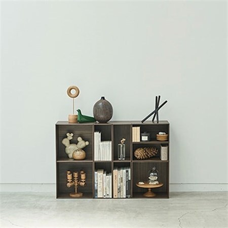 薄型ユニットシェルフ「V-TISS LIGHT」フリープラン BKウォールナット【複数個口で配送】_雑貨・日用品  家具・インテリア _【配送不可地域：離島】【4014301】