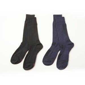 疲れしらずのくつした(クルー丈)ネイビーとブラックの2足セット 25-27cm_装飾品・工芸品  服飾小物 _【1087652】