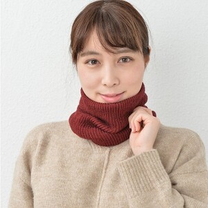 日本製 ネックウォーマー 内側 シルク ネックカバー ボルドー (3920-7498)_装飾品・工芸品  服飾小物 _【1257836】