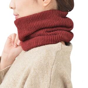 日本製 ネックウォーマー 内側 シルク ネックカバー ボルドー (3920-7498)_装飾品・工芸品  服飾小物 _【1257836】