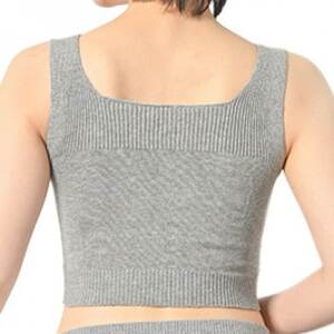 日本製 オーガニックコットン ゆったりブラ (パット付) 無縫製 グレー (6681-S7363)_装飾品・工芸品 女性・レディース 洋服 _【1324239】