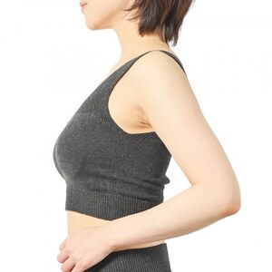 日本製 オーガニックコットン ゆったりブラ (パット付) 無縫製 グレー (6681-S7363)_装飾品・工芸品 女性・レディース 洋服 _【1324239】