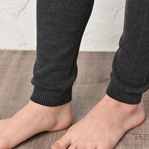 日本製 オーガニックコットン レギンスパンツ 天然繊維 無縫製 チャコール (617-7547)_装飾品・工芸品 女性・レディース 洋服 _【1324711】