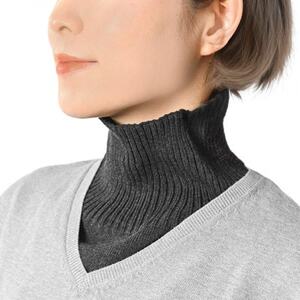 日本製 オーガニックコットン ネックウォーマー ( つけ襟 ) チャコール(6650-7372)_装飾品・工芸品 女性・レディース 洋服 _【1324756】