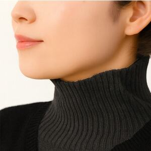 日本製 オーガニックコットン ネックウォーマー ( つけ襟 ) チャコール(6650-7372)_装飾品・工芸品 女性・レディース 洋服 _【1324756】