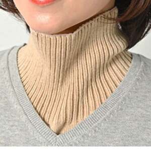 日本製 オーガニックコットン ネックウォーマー ( つけ襟 ) ナチュラル (6650-7373)_装飾品・工芸品 女性・レディース 洋服 _【1324765】