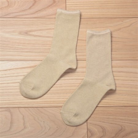 裏返しオーガニックコットンソックス(杢ベージュ)1足/NSGK22-06_装飾品・工芸品  服飾小物 _【1447248】