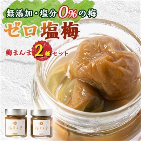 【特許製法!無添加・塩分0%の梅】ゼロ塩梅 梅まんま 2種類セット!(はちみつ・岩塩)_惣菜・加工品 梅干 漬物 梅干し うめぼし_【1488163】