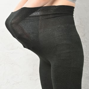 日本製 シルク あったか レギンス 9分丈 腹巻きパンツ 無縫製 ブラック (637-7550)_装飾品・工芸品 服飾小物 _【1256160】
