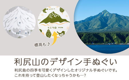 ☆利尻山デザイン☆手ぬぐい（黄色・オレンジ・グレー）合計3枚 北海道ふるさと納税 利尻山 手ぬぐい