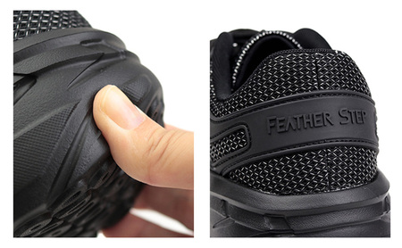 FEATHER STEP FS-01 日本製 スニーカー ダブルラッセル BLACK ファッション 靴 シューズ メンズ BN003 26.0cm