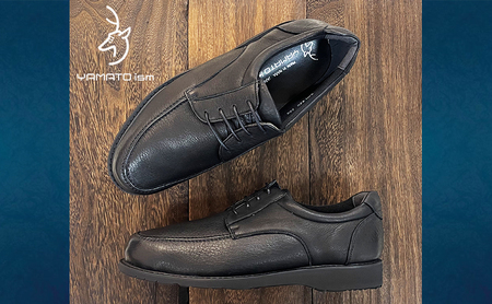 倭イズム ( ヤマトイズム ) 鹿革 4E シューズ 紳士靴 YAN220 （ ブラック ） 【 ファッション 靴 シューズ 革製品 革靴 】 【 お洒落 レザーシューズ やわらかい 快適 履き心地 】 BN003 24.5cm