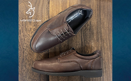 倭イズム ( ヤマトイズム ) 鹿革 4E シューズ 紳士靴 YAN220 （ ダークブラウン ） 【 ファッション 靴 シューズ 革製品 革靴 】 【 お洒落 レザーシューズ やわらかい 快適 履き心地 】 BN003 25.5cm