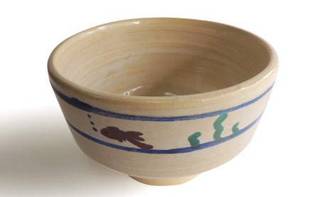 金魚絵抹茶茶碗 民芸品 工芸品。茶道具 