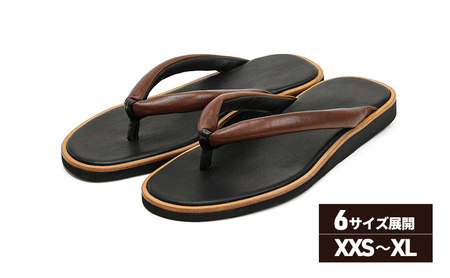 TUっKAKE DBR/BL（ブラウン/ブラック）　ユニセックス ファッション 靴 シューズ 栃木レザー つっかけ S（24.5〜25.0cm）
