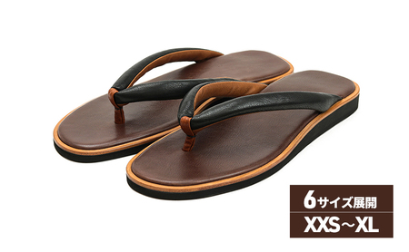 TUっKAKE BL/DBR（ブラック/ブラウン）　ユニセックス ファッション 靴 シューズ 栃木レザー つっかけ XL（27.5〜30.0cm）