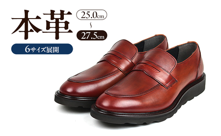 0288 カジュアルシューズ ローファー 3Eウィズ　BROWN（ブラウン）　メンズ ファッション 靴 シューズ 本革　25.0cm?27.5cm BN003 26.0cm