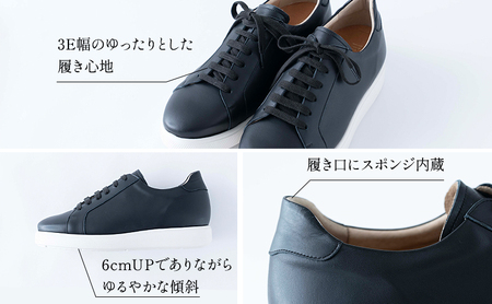レザースニーカー 本革 メンズ 牛革スムース カジュアル 紳士靴 日本製 ローカット 外羽根 紐 レースアップ メンズシューズ No.831 ブラック BN003 25.5cm