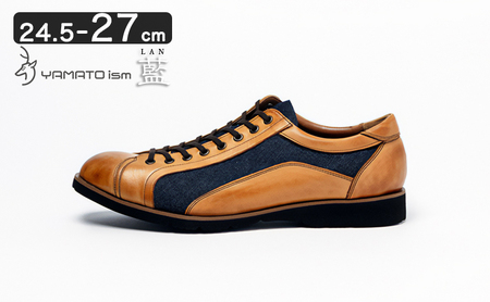 倭イズム ( ヤマトイズム ) 牛革 デニム シューズ 紳士靴 ライトブラウン 24.5cm