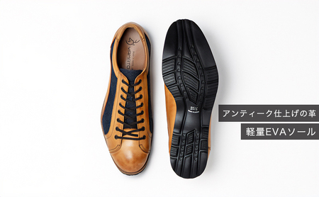 倭イズム ( ヤマトイズム ) 牛革 デニム シューズ 紳士靴 ライトブラウン 25.0cm