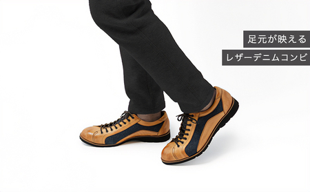 倭イズム ( ヤマトイズム ) 牛革 デニム シューズ 紳士靴 ライトブラウン 25.0cm