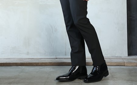ビジネスブーツ 本革 革靴 紳士靴 ウイングチップ 6cmアップ