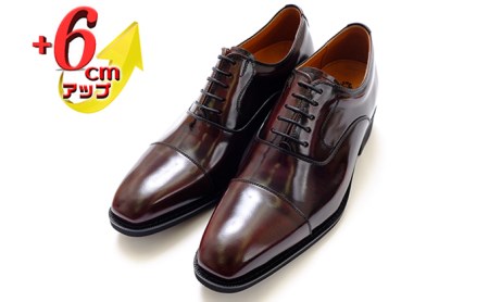 本革 ビジネスシューズ 革靴 紳士靴 6cmアップ シークレットシューズ　No.1301　ワイン 雑貨 日用品  BN002 23.5cm