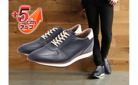レザースニーカー 本革 カジュアルシューズ ５cmアップ シークレットスニーカー No 801 ネイビー 25 5cm 奈良県大和郡山市 ふるさと納税サイト ふるなび