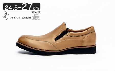 倭イズム ( ヤマトイズム ) 鹿革 シューズ 紳士靴 YA3302 （ ライトブラウン ） ファッション 革製品 革靴 お洒落 レザーシューズ やわらかい 快適 履き心地 3E  BN002 24.5cm