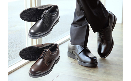 本革 ビジネスシューズ 紳士靴 外羽根プレーン 5.5cmアップ シークレットシューズ No.911 ブラウン 雑貨 日用品  BN002 26.0cm