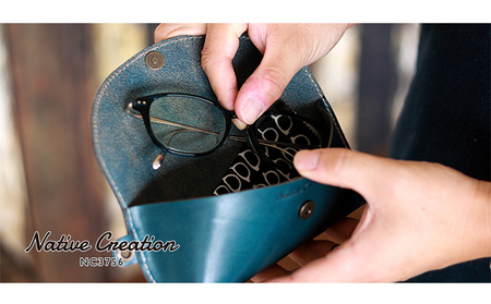 Native Creation メガネケース NC3756 全8色 栃木レザー【納期1～3カ月】 雑貨 日用品 ファッション小物  【ORANGE】