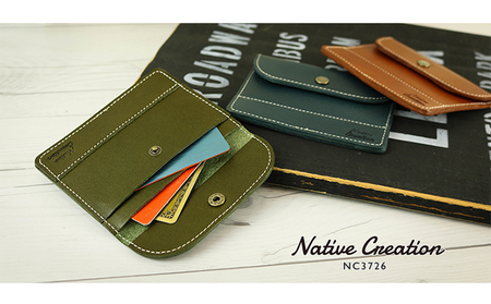 Native Creation カードケース NC3726 全8色 栃木レザー【納期1～3カ月】 【OLIVE】