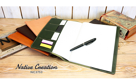 Native Creation B5 ノートカバー NC3753 栃木レザー【納期1～3カ月】 雑貨 日用品 文房具 工芸品 B5サイズ  BLACK