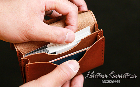 Native Creation カードケース 2種類から選べるステッチ NC3769  栃木レザー【納期1～3カ月】 ファッション小物 雑貨 日用品 本革  【同色ステッチ M-NAVY】