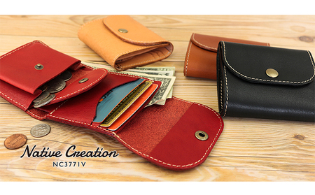 Native Creation コンパクト財布 ミニ財布 NC3771V 全7色 栃木レザー【納期1~3カ月】 ファッション小物 BLACK