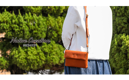 Native Creation ショルダーバッグ NC3412V 全7色 栃木レザー【納期1～3カ月】 ファッション カバン  RED