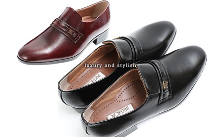 ビジネスシューズ 本革 革靴 紳士靴 プレーン スリッポン 幅広 ワイド 