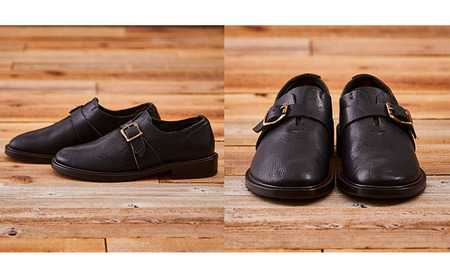 KOTOKA　 一枚革モンク　ブラック　 メンズ ファッション 靴 シューズ 栃木レザー KTO-4001  BN002 25.5cm