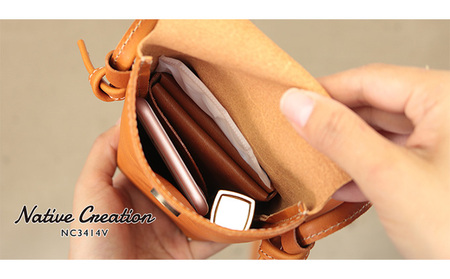 Native Creation 本革ポシェット NC3414V 全7色 栃木レザー【納期1～3カ月】 ファッション カバン バッグ  RED