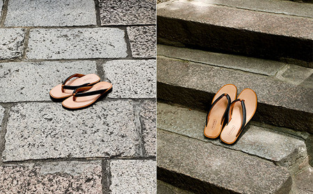 KOTOKA　雪駄サンダル　ブラック ファッション 履物 和風 男女兼用 ユニセックス 栃木レザーの鼻緒 フィット 黒  BN003 XL