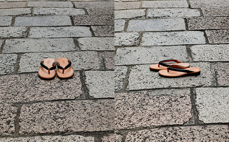 KOTOKA　雪駄サンダル　ブラック ファッション 履物 和風 男女兼用 ユニセックス 栃木レザーの鼻緒 フィット 黒  BN003 XL