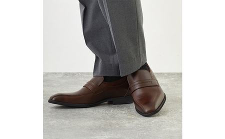 CELAND 牛革ラクチン軽量ビジネスシューズ 甲ゴムタイプ 紳士靴 （スワール）ダークブラウン CE1401 25.0cm
