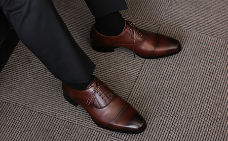 RERiSE TRIGGER RE-3001 本革ビジネスシューズ ストレートチップ DARK BROWN ファッション 男性 メンズ 靴 上質なレザー 日本製 上品な光沢 幅広 3E 高級感 スタイリッシュ ゆったり  BN002 26.5cm（ダークブラウン）